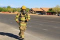 Firefighter Training in Protective Suit