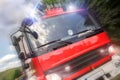Firefighter truck speed composing Royalty Free Stock Photo