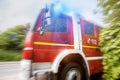 Firefighter truck speed composing Royalty Free Stock Photo