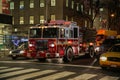 Firefighter truck in traffic in New York City downtown Royalty Free Stock Photo