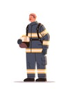 firefighter in uniform fireman emergency service happy labor day celebration concept vertical