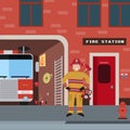 Firefighter vector icon set