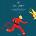 Firefighter Vector Illustration Royalty Free Stock Photo