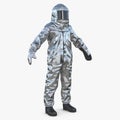 Firefighter Wearing Aluminized Chemical Protective Suit Isolated 3D Illustration