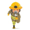 Firefighter wearing the protection gear