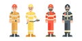 Set of fireman characters.