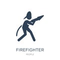 firefighter working icon in trendy design style. firefighter working icon isolated on white background. firefighter working vector