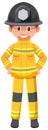 Firefighter in yellow costume