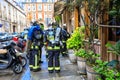 Firefighters arrived at the emergency call, Paris Royalty Free Stock Photo