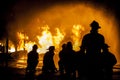 Firefighters assessing structural fire Royalty Free Stock Photo