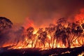 Firefighters battle a wildfire.