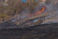 Firefighters battle a wildfire.