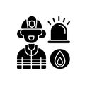 Firefighters black glyph icon