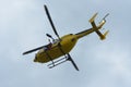 Firefighters evacuating a casualty by helicopter during a training