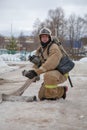 Firefighters exercises in Central Russia.