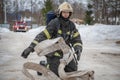 Firefighters exercises in Central Russia.