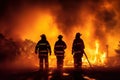 Firefighters extinguish the fire. Generative ai image Royalty Free Stock Photo