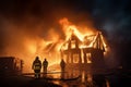 Firefighters extinguish flames, save a house from destructive fire