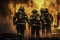 Firefighters fighting a fire Royalty Free Stock Photo