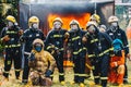 Portrait of firefighters team in uniform