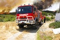 Firefighters fighting a huge bushfire in Portugal