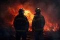 Firefighters fire art. Generate Ai Royalty Free Stock Photo