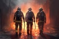 Firefighters fire. Generate Ai