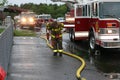 A fleet of fire trucks