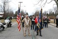 Soldier and Firefighter on a march