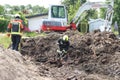 Firefighters must take action if a gas pipe is hit during excavation work