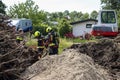 Firefighters must take action if a gas pipe is hit during excavation work