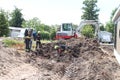 Firefighters must take action if a gas pipe is hit during excavation work