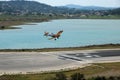 Firefighters plane landing