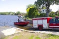 Launching a water rescue boat