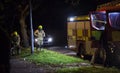 Firefighters refilling Fire Truck