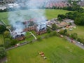 Firefighters tackle a large fire at grade two listed building Henderson Hall university