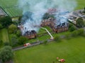 Firefighters tackle a large fire at grade two listed building Henderson Hall university