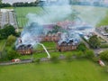 Firefighters tackle a large fire at grade two listed building Henderson Hall university