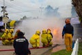 Firefighters train tanker.