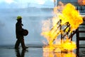 Firefighters training