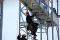 Firefighters on a training excercise