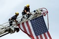 Firefighters with USA flag