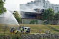 Firefighters at Warehouse Fire