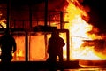 Firefighters working on a fire