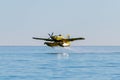 Firefighting aircraft shortly after taking on water