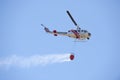 Firefighting California helicopter with water bucket