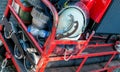 Firefighting equipment on a small metal cart Royalty Free Stock Photo