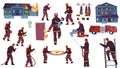 Firefighting Flat Icons Collection