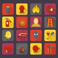 Firefighting icons set