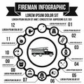 Firefighting infographic elements, simple style